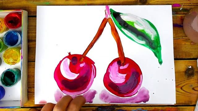 Рисуем красками ФРУКТЫ и АРБУЗ - РыбаКит папа рисует смотреть онлайн