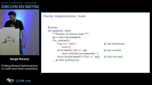 2018 EuroLLVM Developers’ Meeting: G. Barany “Finding Missed Optimizations in LLVM ... ” смотреть онлайн
