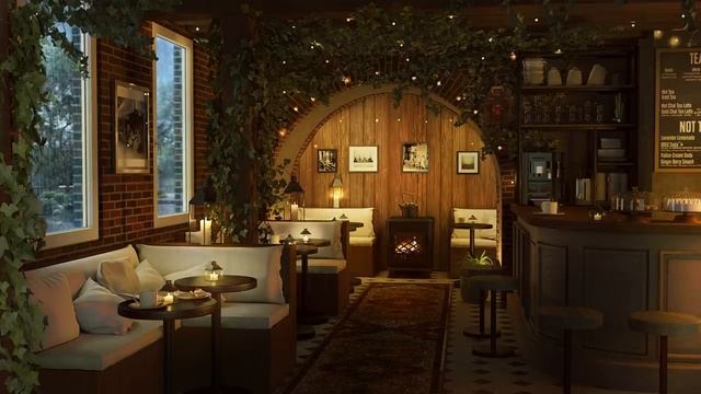 Rainy Coffee Shop Ambience with Calm Jazz Music and Rain Sounds for Sleep, Study.mp4 смотреть онлайн