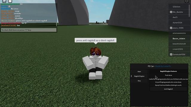 Roblox Fe car script+super push смотреть онлайн