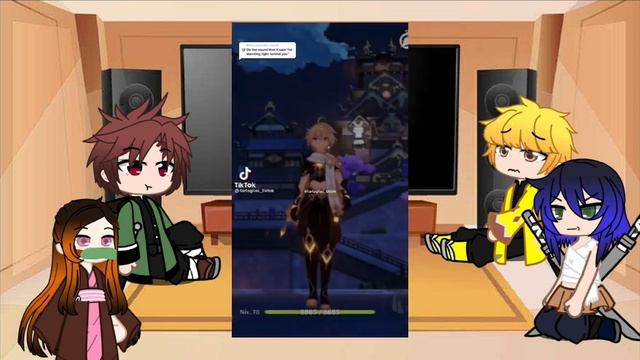 Kamaboko Squad reacts to Nezuko as Raiden Shogun смотреть онлайн