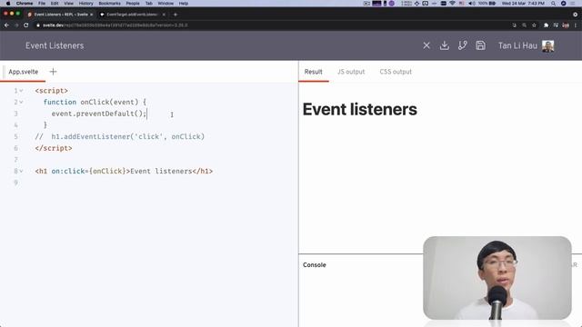 Svelte Tutorial for Beginners - Attaching events listeners in Svelte смотреть онлайн
