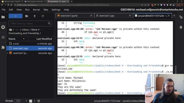 CSCI 1061 Lecture 4 - Overloading and Friend Functions смотреть онлайн
