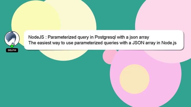 NodeJS : Parameterized query in Postgresql with a json array смотреть онлайн