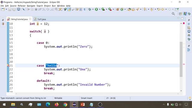 Switch Statement in Java смотреть онлайн