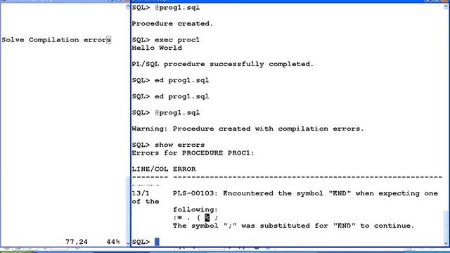 PL/SQL (Solve Compilation Errors) смотреть онлайн