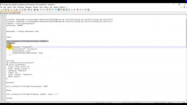 How to configure mongodb cluster-to-cluster sync using Mongosync