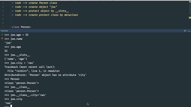 Metaclass and __slots__ Python смотреть онлайн