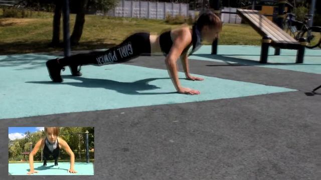 Как научиться ОТЖИМАТЬСЯ от пола девушке. За неделю смотреть онлайн