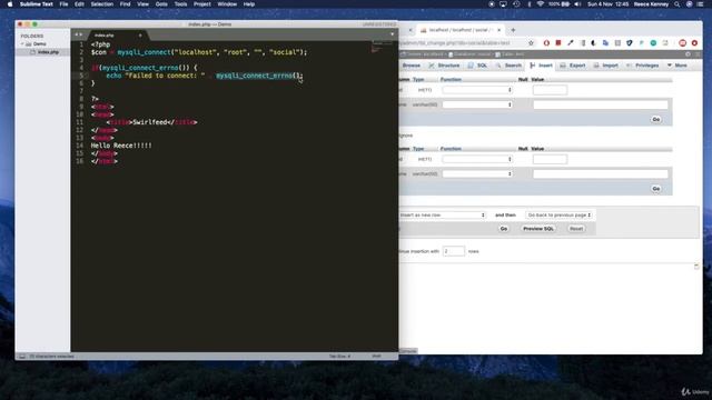 Lecture 5 Connecting to our database with PHP | Build a Social Network from Scratch PHP MySQL смотреть онлайн