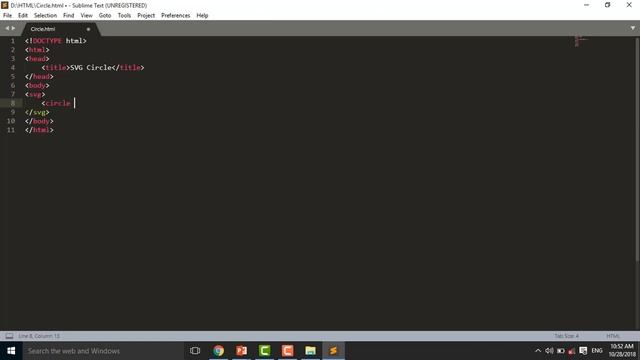 Draw SVG Circle in HTML 5 смотреть онлайн