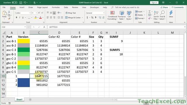 SUM/COUNT/IF Cells Based on Color in Excel - Includes Conditional Formatting смотреть онлайн