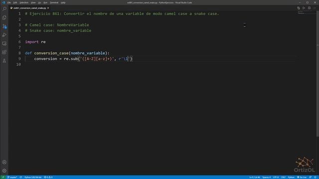 Python - Ejercicio 861: Convertir el Nombre de una Variable de Modo Camel Case a Snake Case смотреть онлайн
