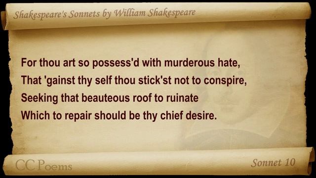 Sonnet 010 by William Shakespeare смотреть онлайн