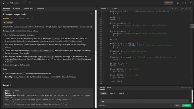 Solve String to Integer (atoi) in Python | LeetCode #8, Step-by-Step Solution смотреть онлайн