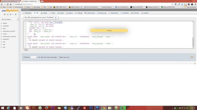 Creating MySQL database in phpmyadmin for Task Manager REST Api смотреть онлайн