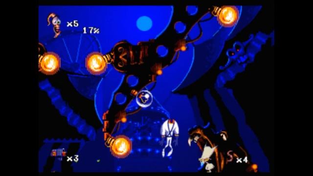 Sega Mega Drive 2 (Smd) 16-bit Earthworm Jim 2 part Level 8 Inflated Head