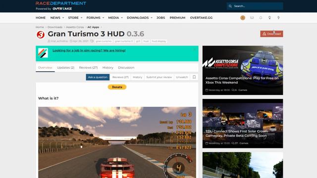 GRAN TURISMO 3 HUD on ASSETTO CORSA (MOD + TUTORIAL) смотреть онлайн
