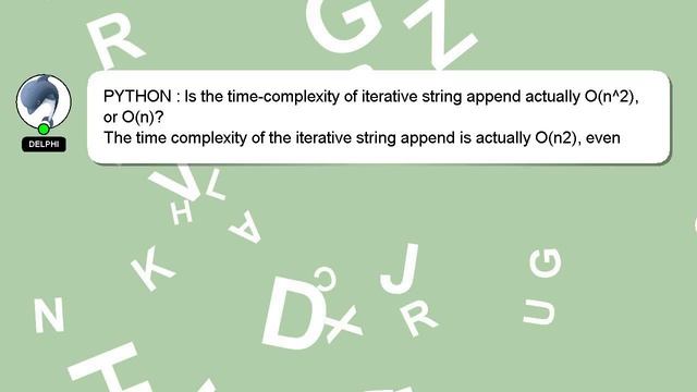 PYTHON : Is the time-complexity of iterative string append actually O(n^2), or O(n)? смотреть онлайн