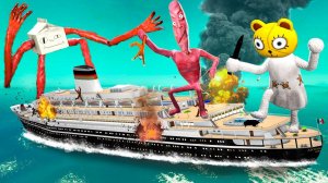 МОНСТРЫ ТРЕВОРА ХЕНДЕРСОНА РАЗРУШАЮТ КОРАБЛЬ! ВЫЖИТЬ ПОСРЕДИ ОКЕАНА ПРОТИВ SCP В Garry`s Mod