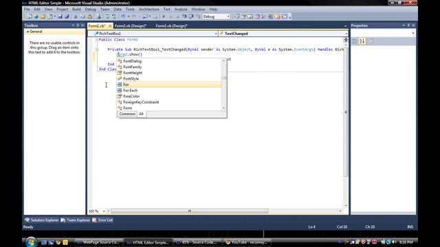 How to Make a Simple HTML Editor in Visual Basic 2010 смотреть онлайн