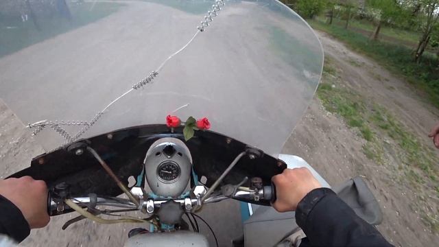 Покатушки на ИЖ Планета 3 с коляской!!! смотреть онлайн