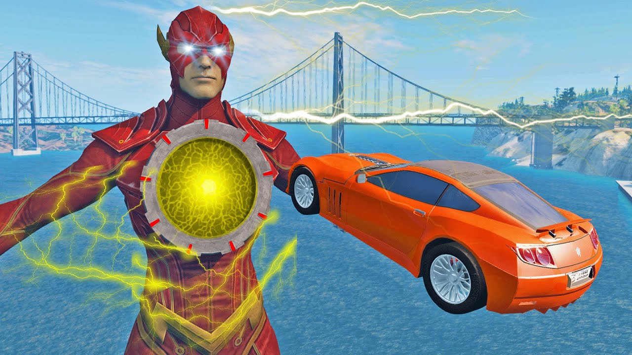 CARS Vs FLASH PORTAL - BeamNG Drive