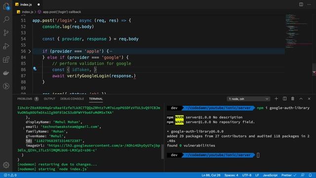 #20: Verify Sign In With Google using Node - Ionic / React / Firebase Tutorials смотреть онлайн