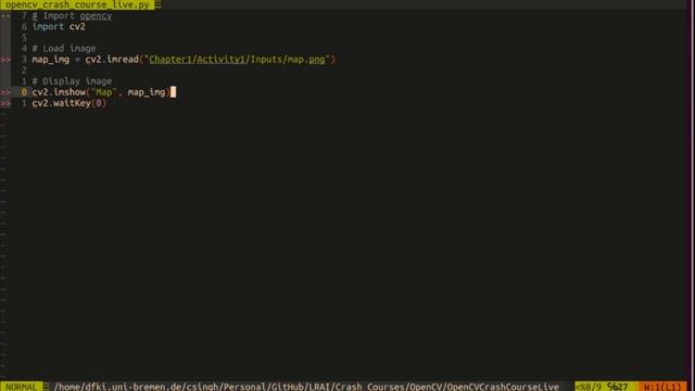 Loading map using OpenCV [Understanding images (OpenCV Crash Course : Chapter 1 - Activity 1)] смотреть онлайн