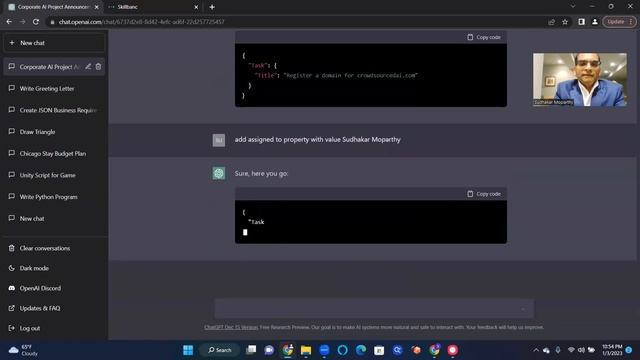 Build a task app json using chatGPT to manage tasks for CrowdSourced AI project смотреть онлайн