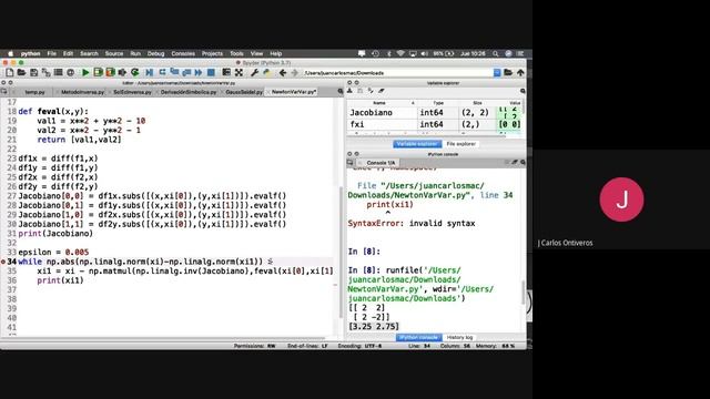 Código Python Solución de Sistemas de Ecuaciones no Lineales (con Cálculo Simbólico parte 2/2) смотреть онлайн