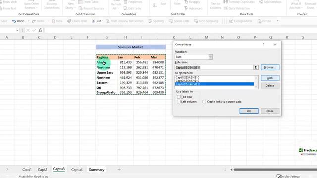 Consolidate Worksheets in Excel with Data Consolidation Tool смотреть онлайн
