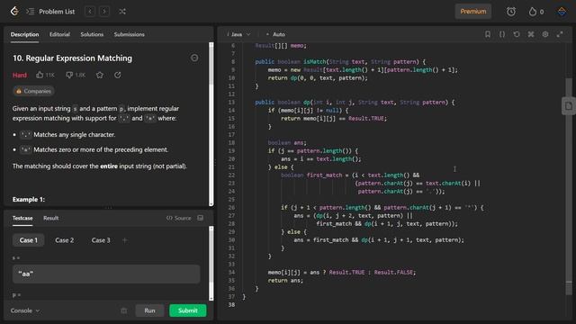 Solve Regular Expression Matching in Java | LeetCode #10, Step-by-Step Solution смотреть онлайн