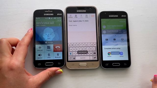 Samsung Galaxy Ace 4 Neo vs J1 Mini Prime vs J1 / Triple call / incoming & outgoing calls смотреть онлайн