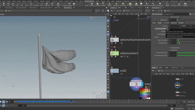Houdini 19.5 : Vellum Attach Constraints geometry node смотреть онлайн