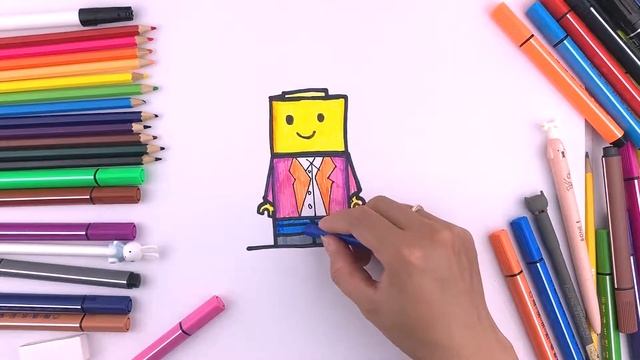 How to turn letter E into a Cute Lego man | Easy drawing | Gao art смотреть онлайн