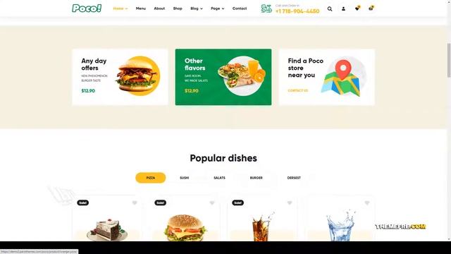 Poco - Fast Food Restaurant WordPress Theme fast food cafe Kaori смотреть онлайн