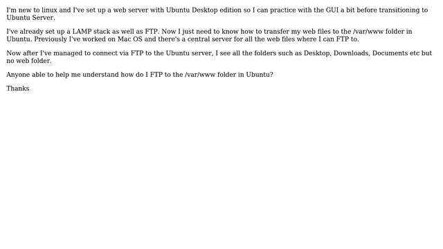 Ubuntu how to FTP transfer files to folder /var/www? смотреть онлайн