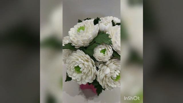 Букет хризантем #светильник из изолона, своими руками. смотреть онлайн