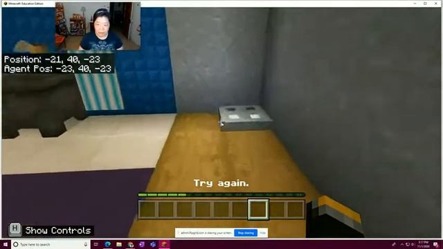 Minecraft EE- Python Walkthrough, Lesson 5- Loops Code the Agent, Activity 1, Task 2, Part 2- Take смотреть онлайн