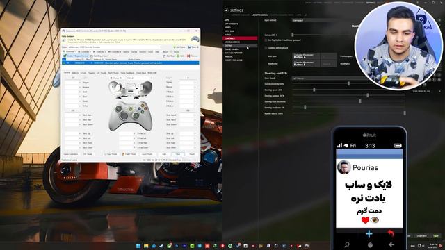بازی استو کورسا با هر دسته ای که داری🙂 تنظیمات استو کورسا برای همه کنترلرها Assetto Corsa Controlle