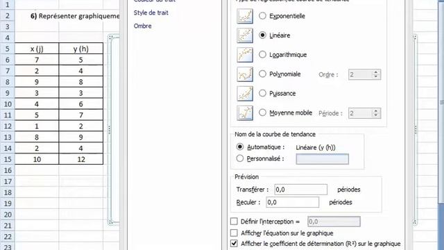N°63: Nuage de points + coefficient de détermination R^2 sur Excel смотреть онлайн
