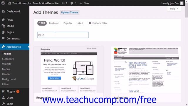 WordPress 4.0 Training Tutorial Installing Themes from the WordPress Theme Directory смотреть онлайн