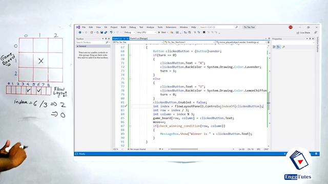How to create Tic Tac Toe game in C# .Net | GUI Games | Visual Studio | EnggTutes.com смотреть онлайн