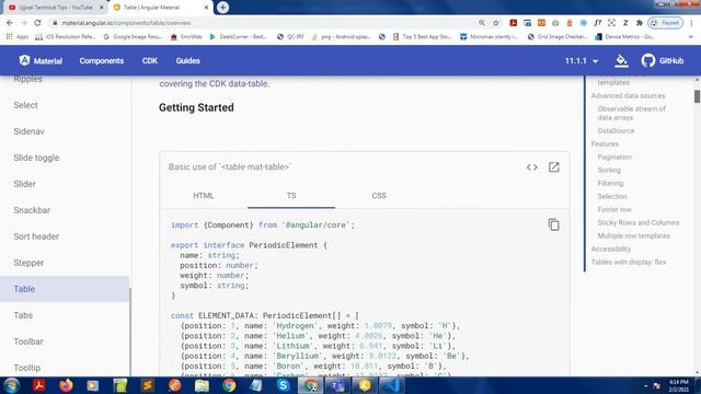 ? Angular 11 Tutorial || Table Angular Material || Ujjwal Technical Tips смотреть онлайн