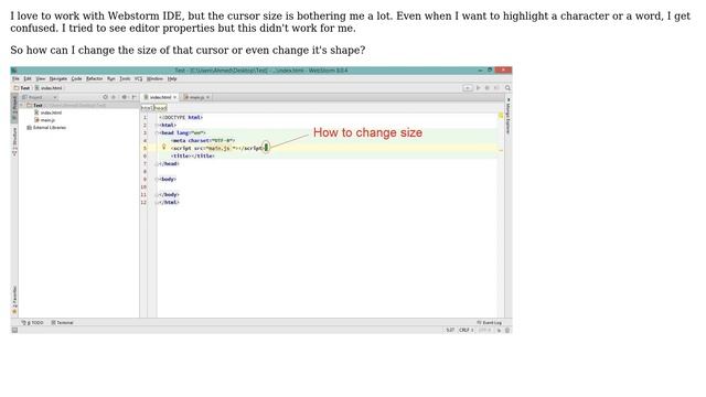 How to change cursor size in Webstorm? смотреть онлайн