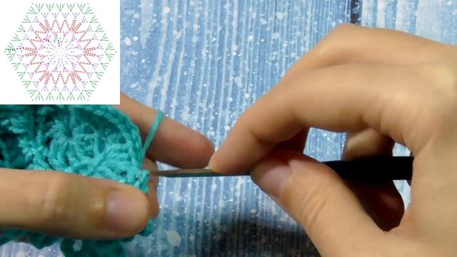 Шестиугольный мотив со снежинкой крючком | Мотив для пледа со снежинкой крючком смотреть онлайн