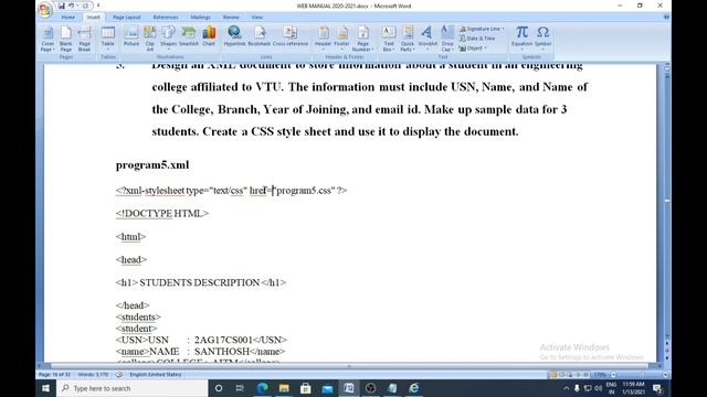 WEB LAB PROGRAMS| 17CSL77 | PROGRAM5 |XML document to create Student Information смотреть онлайн