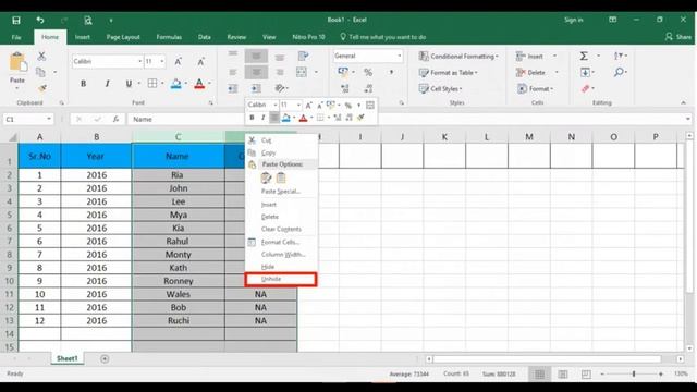 How To Hide and Unhide Column or Row in Excel 2016 @excel @office365 смотреть онлайн