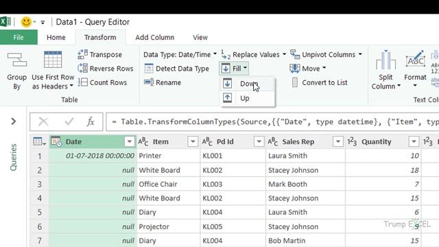 21 - Fill Down in Power Query in Excel смотреть онлайн